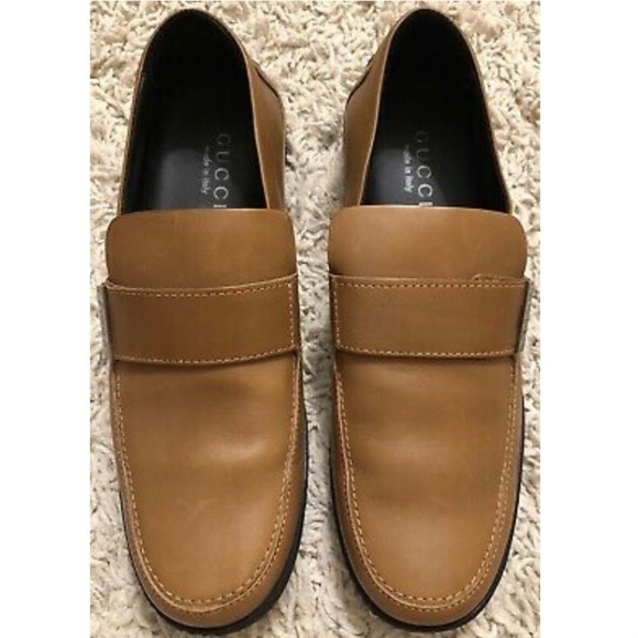 Gucci Rubber Soled Black Leather Driving Loafers 7 1/2 Vintage Unisex - Picture 11 of 12